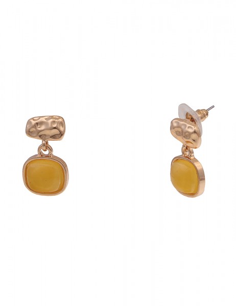 Leslii Ohrringe Ohrhänger Kunststoff Muster in Gold Gelb