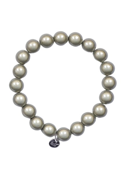 Leslii Reflective Pearl Perlen-Armband Magic 3D-Effekt Ø 10mm in Khaki