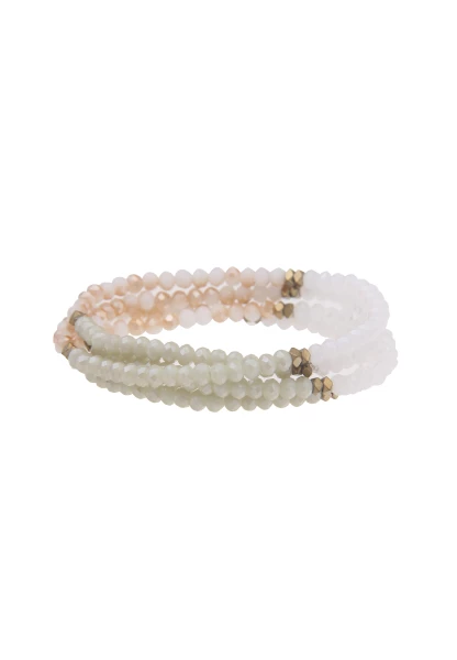 -50% SALE Leslii 2in1 Wickel-Armband / Kette Beige