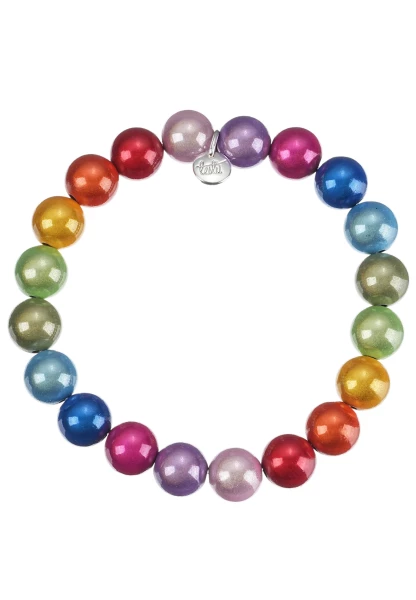 Leslii Reflective Pearl Perlen-Armband Magic 3D-Effekt Ø 14mm Regenbogen Bunt