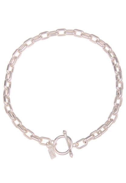 Leslii Damen-Kette Laura Statement Glieder-Kette Kurze Kette Silber