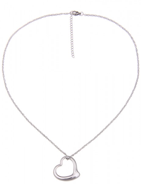 Leslii Damen-Kette Herz-Collier Romantik kurze Halskette silberne Dirndl-Kette Oktoberfest in Silber