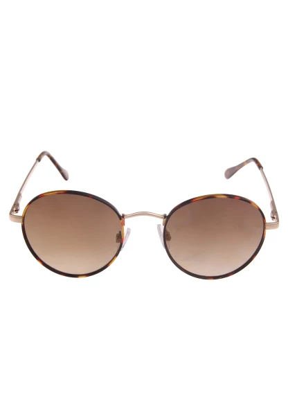 Leslii Sonnenbrille Damen braune Boho-Brille Muster Designerbrille Sunglasses Metall Gold Braun