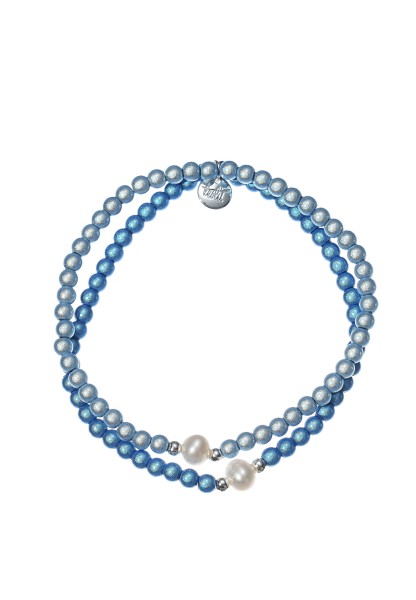 Leslii Reflective Pearl Perlen-Armband Magic 3D-Effekt ⌀ 4mm in Blau