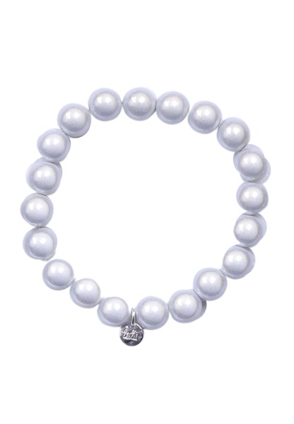 Leslii Reflective Pearl Perlen-Armband Magic 3D-Effekt Ø 10mm in Weiß