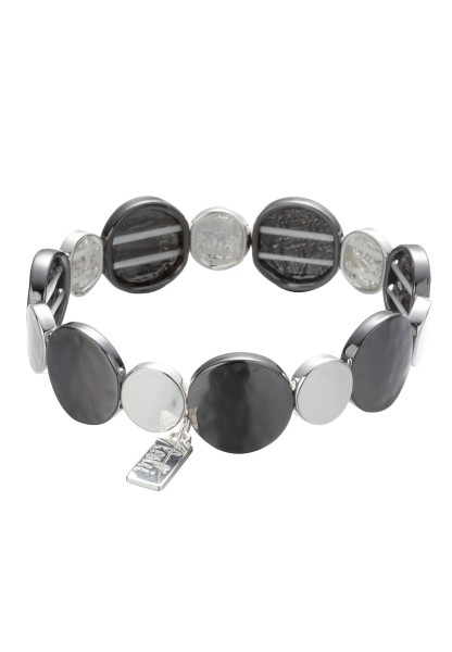 Leslii Armband Round Look in Silber Schwarz