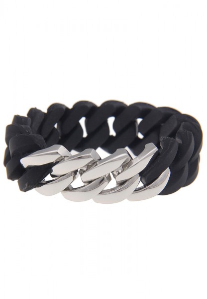 Leslii Damen-Armband Statement-Glieder-Armband Silikon schwarzes Modeschmuck-Armband Schwarz