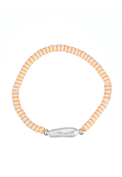 Leslii Armband Perle in Orange Weiß