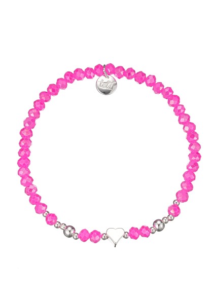 Leslii Damen-Armband Karoline Kristall Glasperlen dehnbar Pink