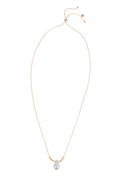 Leslii Lange Halskette Perlen Tropfen in Gold