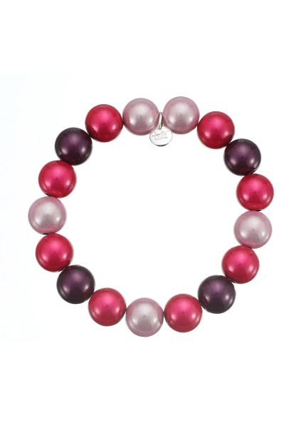 Leslii Reflective Pearl Perlen-Armband Magic 3D-Effekt Ø 12mm Berry