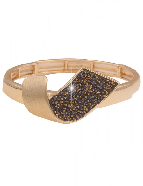 Leslii Damen-Armband Angela Statement-Armband Glitzer Armreif Modeschmuck-Armband Gold