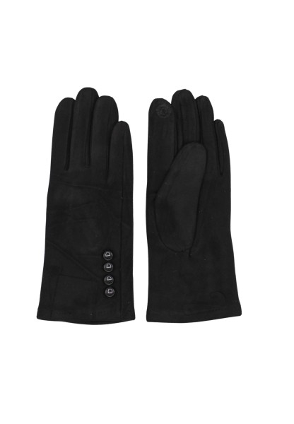 Leslii Handschuhe schwarz mit Knöpfen