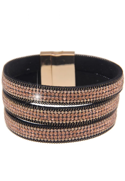 Leslii Last Chance Armband Statement Strass - 08/braun