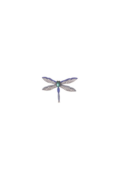 Leslii Damen-Brosche Glitzer Libelle XXL-Anstecknadel Strass-Brosche Insekt Dragonfly in Blau
