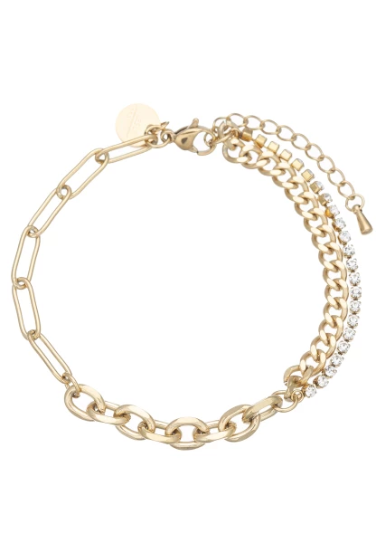 Leslii Glieder-Armband mit Strass-Steinen in Gold