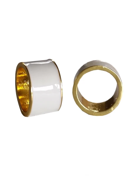 -50% SALE Leslii Ring Statement Look in Gold Weiß