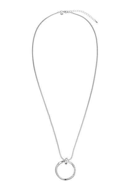 Leslii lange Halskette silber Spiralring Strass