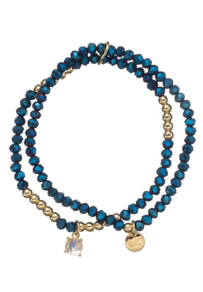 Leslii Armband Set mit blauen Glaskristallen