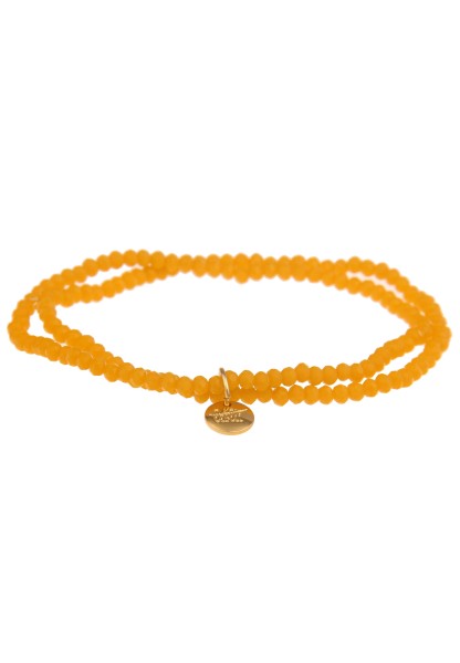 Leslii Damen-Armband Kelly Kristall Glasperlen-Armband Modeschmuck-Armband dehnbar Gelb