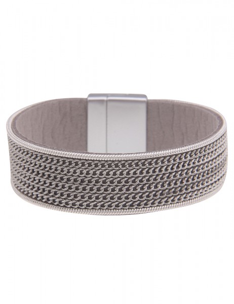 Leslii Armband im Ketten-Look in Grau Silber