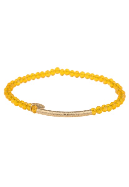 Leslii Damen-Armband Kim Kristall Glasperlen-Armband Modeschmuck-Armband dehnbar Gelb