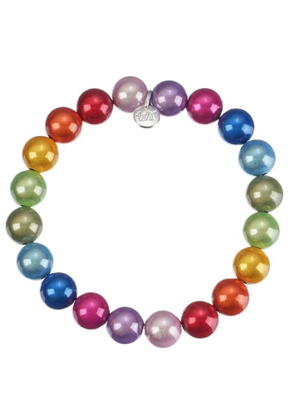 Leslii Reflective Pearl Perlen-Armband Magic 3D-Effekt Ø 10mm Regenbogen Bunt