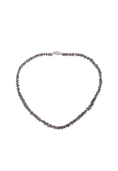 -50% SALE Leslii Damen-Kette Melanie Perlchen Magnet-Verschluss Schwarz