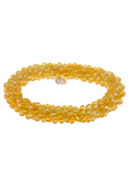 Leslii Damen-Armband Klara Kristallkorn Glasperlen-Armband Modeschmuck-Armband dehnbar Gelb