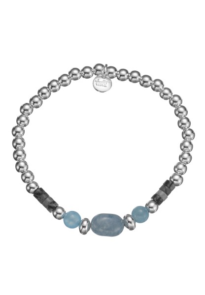 Leslii Armband Stein Kugeln Stretch in Blau