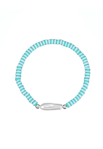 Leslii Armband Perle in Blau Weiß