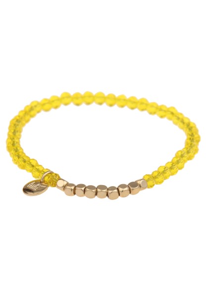 Leslii Damen-Armband Kayla Kristall Glasperlen-Armband Modeschmuck-Armband dehnbar Gelb