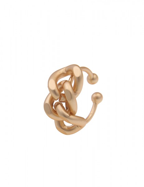 Leslii Damen-Ring Glieder Look goldener Modeschmuck-Ring verstellbar in Gold Matt