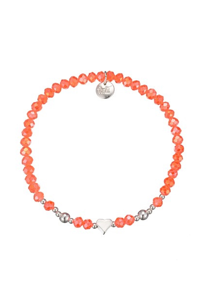 Leslii Damen-Armband Karoline Kristall Glasperlen dehnbar Orange