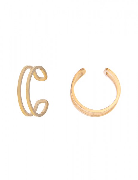 Leslii Damen-Ring Glanz Look goldener Modeschmuck-Ring Hochglanz Größe verstellbar in Gold