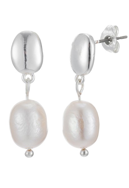Leslii Ohrringe Lovely Pearls Silber Weiß