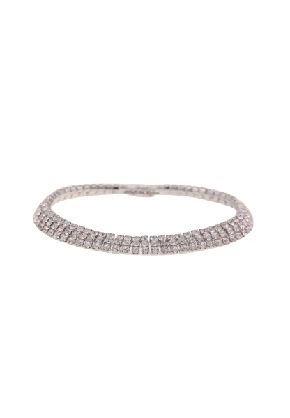 -50% SALE Leslii Armband Statement Glitzer Strass-Armband Silber Weiß