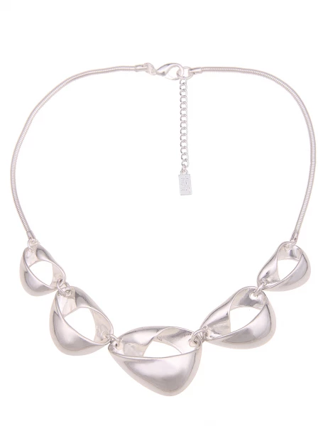 Leslii Kurze Halskette Statement Collier in Silber