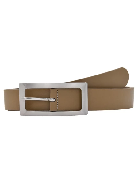 Leslii Premium Gürtel echter Leder-Gürtel taupe Gürtel Breite 3cm Kalbs-Nappaleder Narbung Taupe Sil