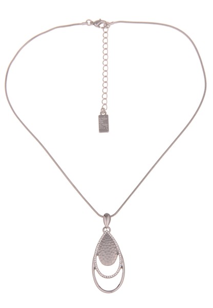 Leslii Damen-Kette Tropfen Strass Collier kurze Halskette silberne Modeschmuck-Kette in Silber Weiß
