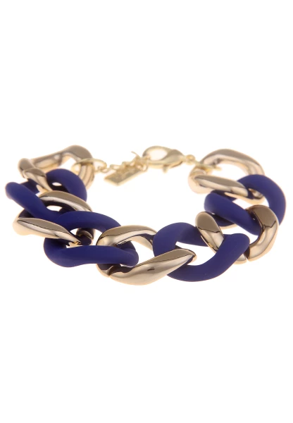 Leslii Statement Armband Glieder Armband in Blau Gold