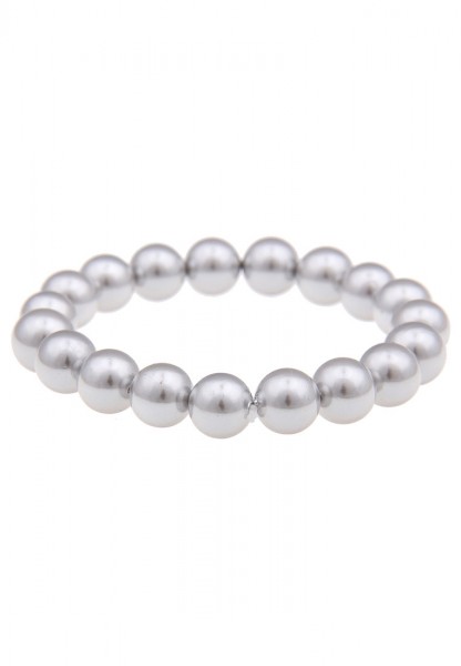 -50% SALE Leslii Damen-Armband graues Perlen-Armband Classic Hellgrau Mode-Schmuck dehnbar