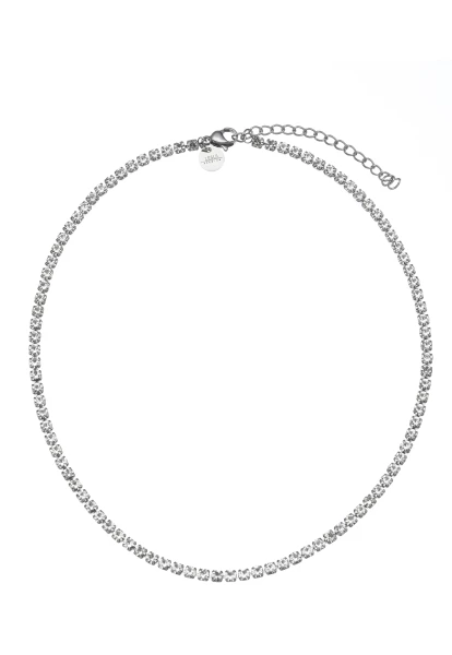 Leslii kurze Halskette Choker mit Strasssteinen