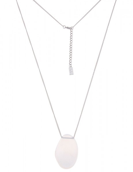SALE Leslii Damen-Kette Lange Halskette Transparenz in Silber
