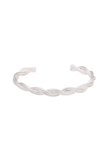 SALE Leslii Damen-Armband schmaler Armreif Armspange Swirl gedrehtes Modeschmuck-Armband Silber