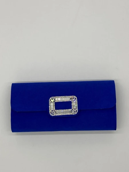 Leslii Clutch Handtasche Glitzer Schnalle Blau