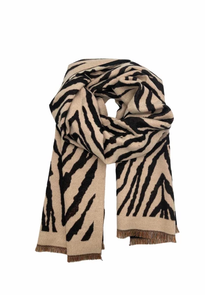 Leslii Schal mit Zebra-Muster Schwarz