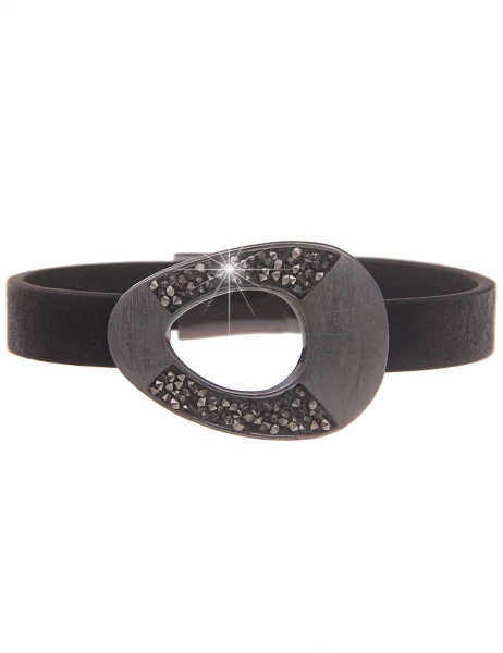 Leslii Armband Verona Statement Glitzer Tropfen in Schwarz