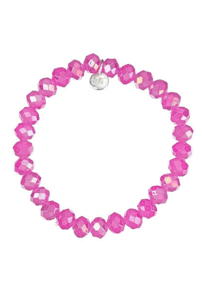 Leslii Damen-Armband Karin Kristall Glasperlen Magenta Pink