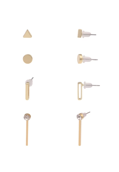 Leslii Damen-Ohrringe Ohrstecker im 4er Set Ohrschmuck Gold Weiß